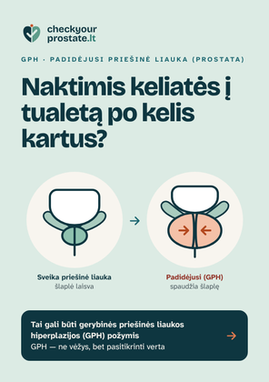 Priekis: Lankstinukas apie gerybinę priešinės liaukos hiperplaziją (GPH)