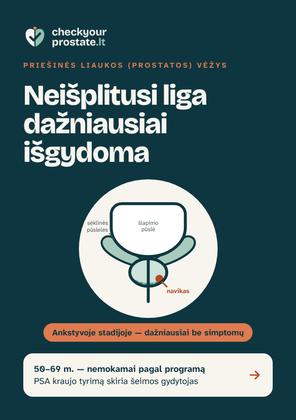 Priekis: Lankstinukas apie prostatos vėžį